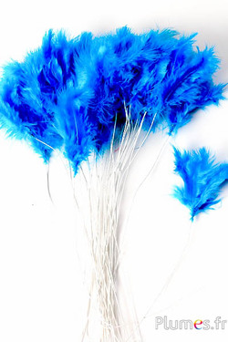 Panicule 3 plumes - hauteur 36 cm - turquoise